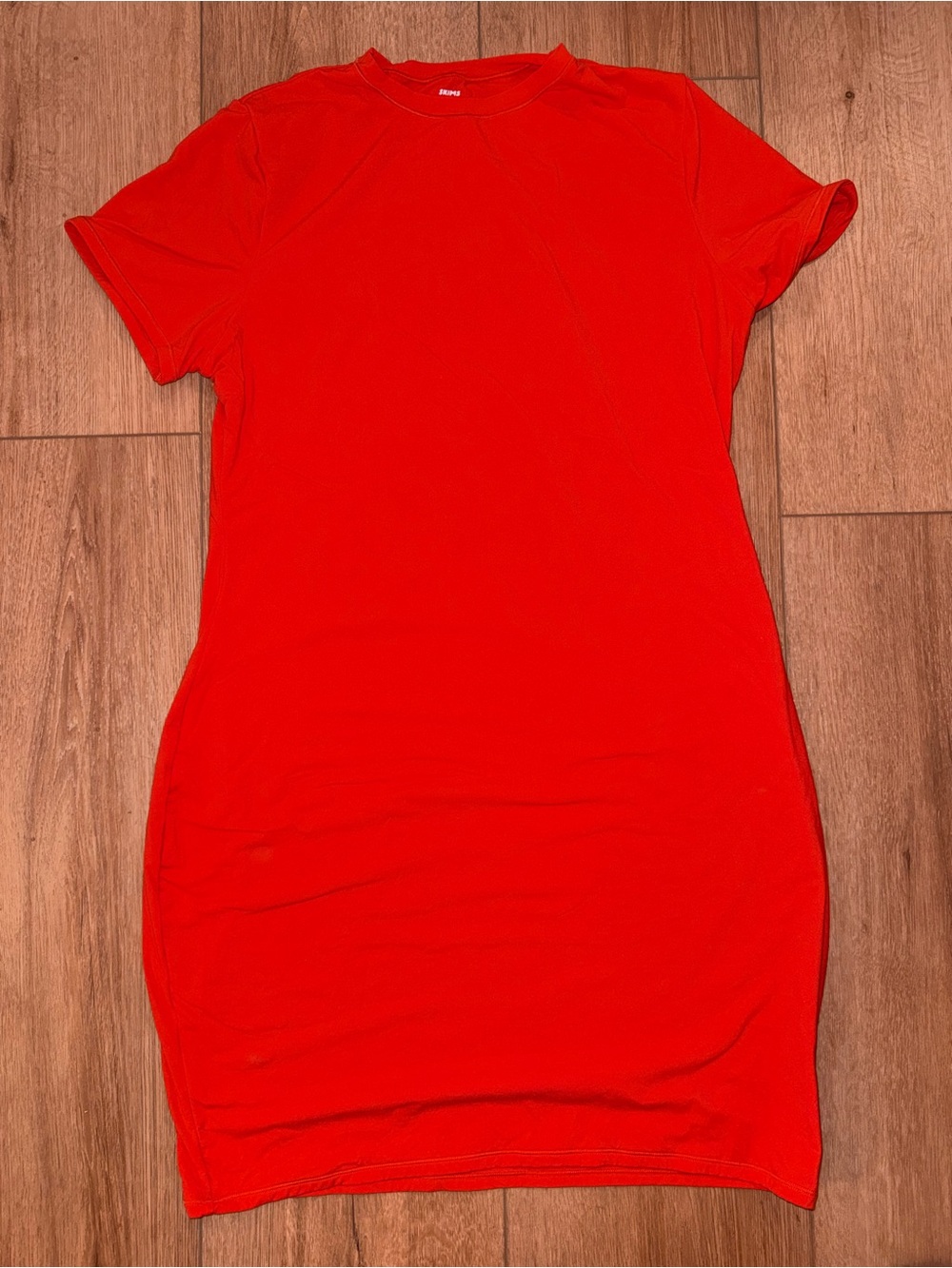 SKIMS Red/orange Short-Sleeve Midi Dress